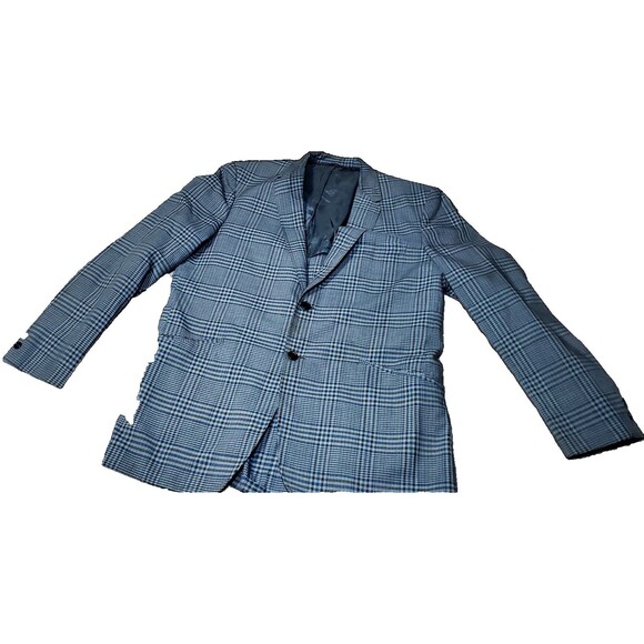 Vintage Bradley Toggery Men’s 42R Blue Brown Plaid Blazer Sport Coat Classic - Picture 5 of 16